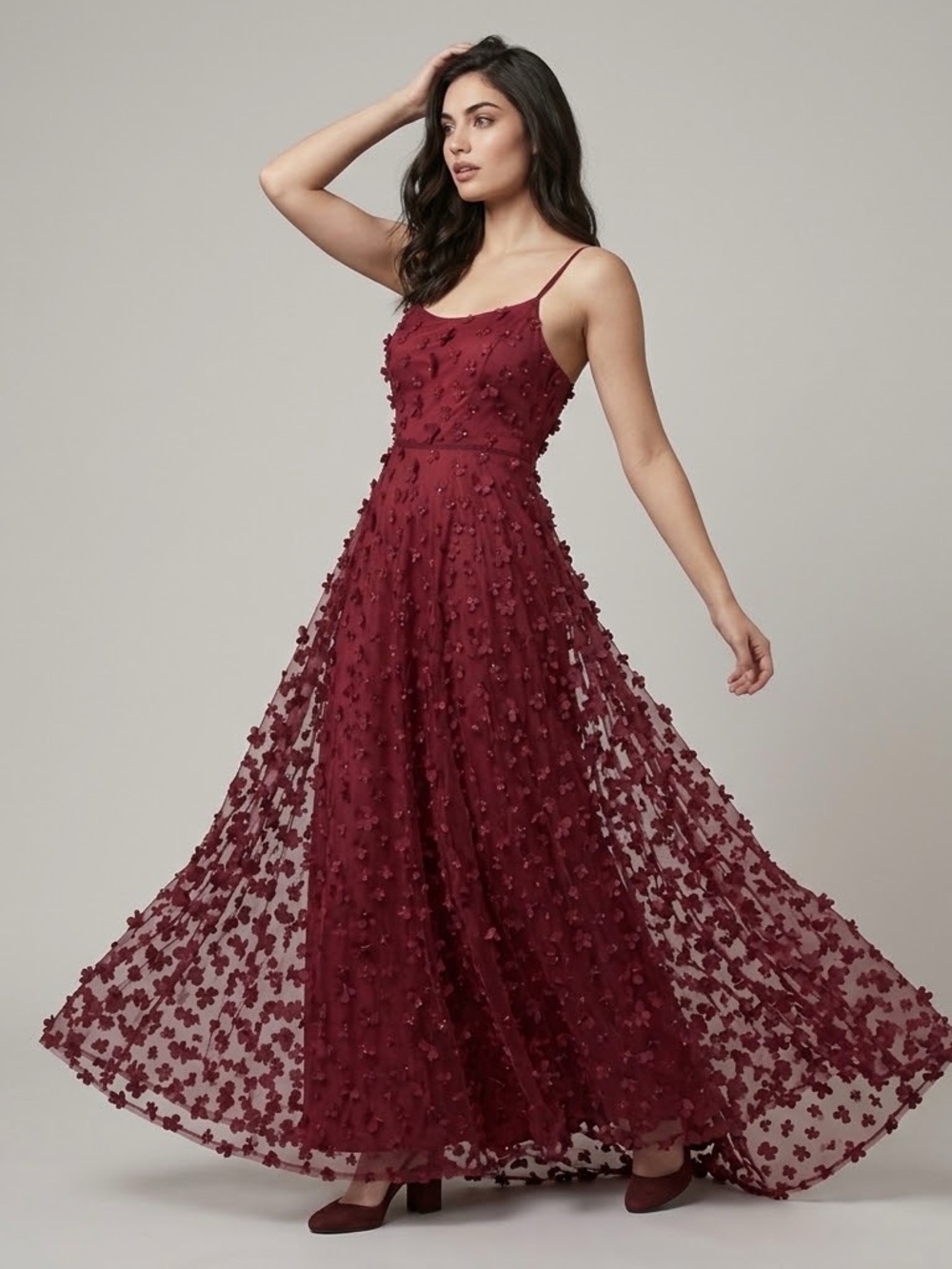Teen 3D Flower Maxi Dress Sz. 16Y